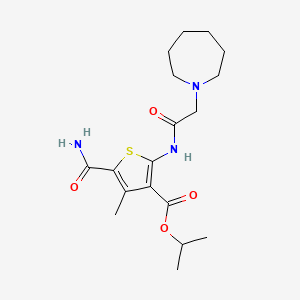 molecular formula C18H27N3O4S B4729155 isopropyl 5-(aminocarbonyl)-2-[(1-azepanylacetyl)amino]-4-methyl-3-thiophenecarboxylate 