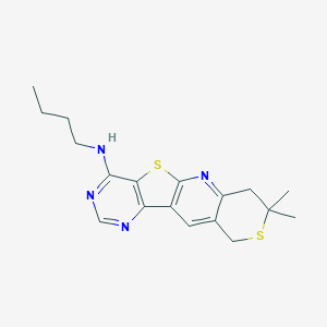 molecular formula C18H22N4S2 B4729165 N-butyl-8,8-dimethyl-7,10-dihydro-8H-thiopyrano[3'',4'':5',6']pyrido[3',2':4,5]thieno[3,2-d]pyrimidin-4-amine 