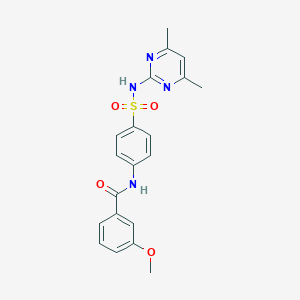 molecular formula C20H20N4O4S B472919 N-{4-[(4,6-dimethylpyrimidin-2-yl)sulfamoyl]phenyl}-3-methoxybenzamide CAS No. 113012-37-6