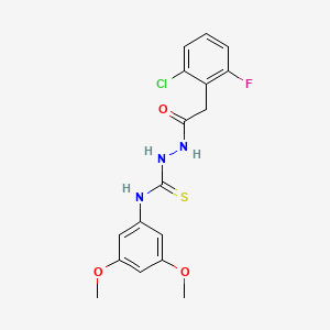 molecular formula C17H17ClFN3O3S B4729196 2-[(2-chloro-6-fluorophenyl)acetyl]-N-(3,5-dimethoxyphenyl)hydrazinecarbothioamide 