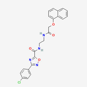 molecular formula C23H19ClN4O4 B4729205 3-(4-chlorophenyl)-N-(2-{[(1-naphthyloxy)acetyl]amino}ethyl)-1,2,4-oxadiazole-5-carboxamide 