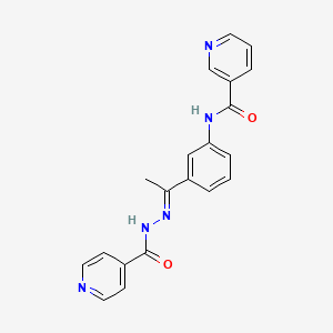 molecular formula C20H17N5O2 B4729233 N-[3-(N-isonicotinoylethanehydrazonoyl)phenyl]nicotinamide 