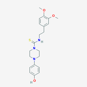 molecular formula C21H27N3O3S B4729275 N-[2-(3,4-dimethoxyphenyl)ethyl]-4-(4-hydroxyphenyl)-1-piperazinecarbothioamide 