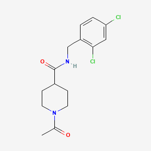 molecular formula C15H18Cl2N2O2 B4729295 1-acetyl-N-(2,4-dichlorobenzyl)-4-piperidinecarboxamide 