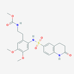 methyl [2-(4,5-dimethoxy-2-{[(2-oxo-1,2,3,4-tetrahydroquinolin-6-yl)sulfonyl]amino}phenyl)ethyl]carbamate