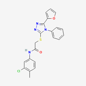 molecular formula C21H17ClN4O2S B4729308 N-(3-chloro-4-methylphenyl)-2-{[5-(2-furyl)-4-phenyl-4H-1,2,4-triazol-3-yl]thio}acetamide 