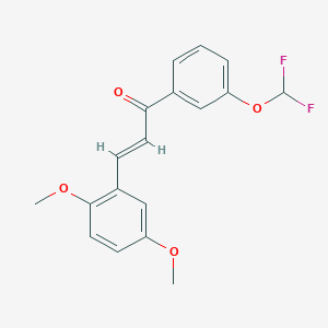 molecular formula C18H16F2O4 B4729336 1-[3-(difluoromethoxy)phenyl]-3-(2,5-dimethoxyphenyl)-2-propen-1-one 