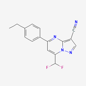 molecular formula C16H12F2N4 B4729368 7-(difluoromethyl)-5-(4-ethylphenyl)pyrazolo[1,5-a]pyrimidine-3-carbonitrile 