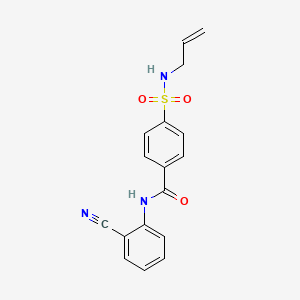 molecular formula C17H15N3O3S B4729411 4-[(allylamino)sulfonyl]-N-(2-cyanophenyl)benzamide 