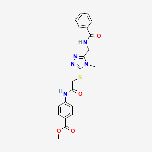 molecular formula C21H21N5O4S B4729432 methyl 4-{[({5-[(benzoylamino)methyl]-4-methyl-4H-1,2,4-triazol-3-yl}thio)acetyl]amino}benzoate 