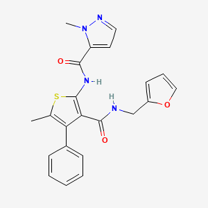 molecular formula C22H20N4O3S B4729457 N-(3-{[(2-furylmethyl)amino]carbonyl}-5-methyl-4-phenyl-2-thienyl)-1-methyl-1H-pyrazole-5-carboxamide 