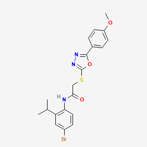 molecular formula C20H20BrN3O3S B4729460 N-(4-bromo-2-isopropylphenyl)-2-{[5-(4-methoxyphenyl)-1,3,4-oxadiazol-2-yl]thio}acetamide 