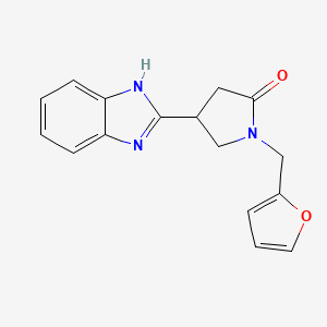 molecular formula C16H15N3O2 B4729461 4-(1H-benzimidazol-2-yl)-1-(2-furylmethyl)-2-pyrrolidinone 