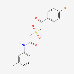 molecular formula C17H16BrNO4S B4729479 2-{[2-(4-bromophenyl)-2-oxoethyl]sulfonyl}-N-(3-methylphenyl)acetamide 