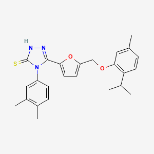 molecular formula C25H27N3O2S B4729494 4-(3,4-dimethylphenyl)-5-{5-[(2-isopropyl-5-methylphenoxy)methyl]-2-furyl}-4H-1,2,4-triazole-3-thiol 