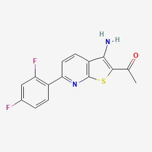 molecular formula C15H10F2N2OS B4729507 1-[3-amino-6-(2,4-difluorophenyl)thieno[2,3-b]pyridin-2-yl]ethanone 