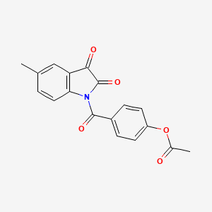 4-[(5-methyl-2,3-dioxo-2,3-dihydro-1H-indol-1-yl)carbonyl]phenyl acetate