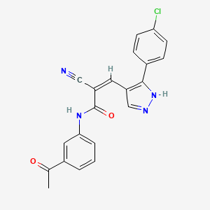 N-(3-acetylphenyl)-3-[3-(4-chlorophenyl)-1H-pyrazol-4-yl]-2-cyanoacrylamide