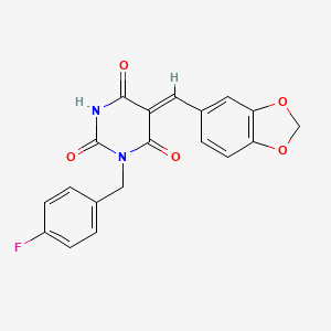 5-(1,3-benzodioxol-5-ylmethylene)-1-(4-fluorobenzyl)-2,4,6(1H,3H,5H)-pyrimidinetrione