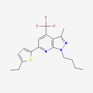 molecular formula C18H20F3N3S B4729586 1-butyl-6-(5-ethyl-2-thienyl)-3-methyl-4-(trifluoromethyl)-1H-pyrazolo[3,4-b]pyridine 