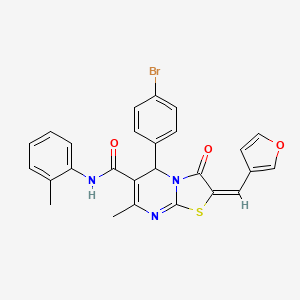 molecular formula C26H20BrN3O3S B4729599 5-(4-bromophenyl)-2-(3-furylmethylene)-7-methyl-N-(2-methylphenyl)-3-oxo-2,3-dihydro-5H-[1,3]thiazolo[3,2-a]pyrimidine-6-carboxamide 