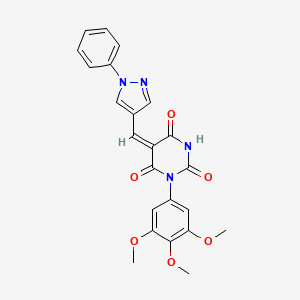 5-[(1-phenyl-1H-pyrazol-4-yl)methylene]-1-(3,4,5-trimethoxyphenyl)-2,4,6(1H,3H,5H)-pyrimidinetrione