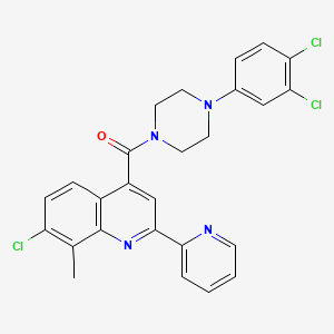 7-chloro-4-{[4-(3,4-dichlorophenyl)-1-piperazinyl]carbonyl}-8-methyl-2-(2-pyridinyl)quinoline