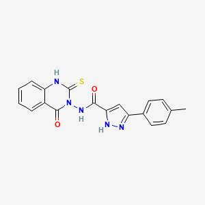 molecular formula C19H15N5O2S B4729663 5-(4-METHYLPHENYL)-N-[4-OXO-2-SULFANYL-3(4H)-QUINAZOLINYL]-1H-PYRAZOLE-3-CARBOXAMIDE 