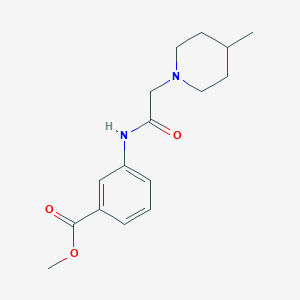 molecular formula C16H22N2O3 B4729683 methyl 3-{[(4-methyl-1-piperidinyl)acetyl]amino}benzoate 