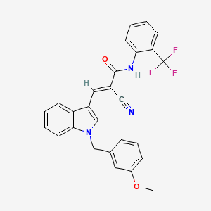 molecular formula C27H20F3N3O2 B4729688 2-cyano-3-[1-(3-methoxybenzyl)-1H-indol-3-yl]-N-[2-(trifluoromethyl)phenyl]acrylamide 