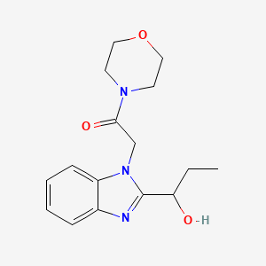 molecular formula C16H21N3O3 B4729689 1-{1-[2-(4-morpholinyl)-2-oxoethyl]-1H-benzimidazol-2-yl}-1-propanol 