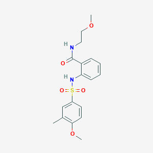 N-(2-methoxyethyl)-2-{[(4-methoxy-3-methylphenyl)sulfonyl]amino}benzamide