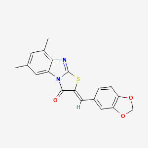 molecular formula C19H14N2O3S B4729762 2-(1,3-benzodioxol-5-ylmethylene)-6,8-dimethyl[1,3]thiazolo[3,2-a]benzimidazol-3(2H)-one 