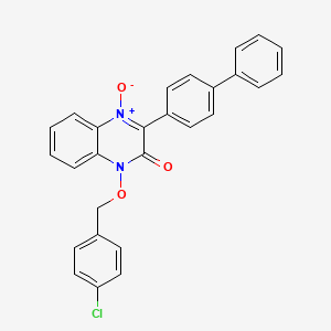 3-(4-biphenylyl)-1-[(4-chlorobenzyl)oxy]-2(1H)-quinoxalinone 4-oxide