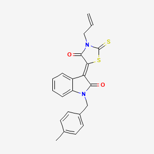 molecular formula C22H18N2O2S2 B4729774 3-(3-allyl-4-oxo-2-thioxo-1,3-thiazolidin-5-ylidene)-1-(4-methylbenzyl)-1,3-dihydro-2H-indol-2-one 