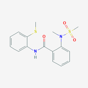 molecular formula C16H18N2O3S2 B4729794 2-[methyl(methylsulfonyl)amino]-N-[2-(methylthio)phenyl]benzamide 