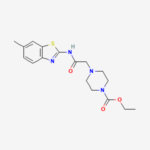 ethyl 4-{2-[(6-methyl-1,3-benzothiazol-2-yl)amino]-2-oxoethyl}-1-piperazinecarboxylate