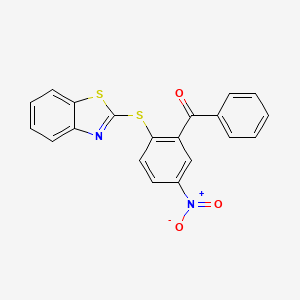 molecular formula C20H12N2O3S2 B4729810 [2-(1,3-benzothiazol-2-ylthio)-5-nitrophenyl](phenyl)methanone 