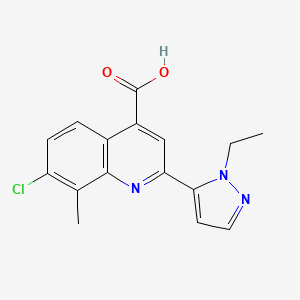 7-chloro-2-(1-ethyl-1H-pyrazol-5-yl)-8-methyl-4-quinolinecarboxylic acid