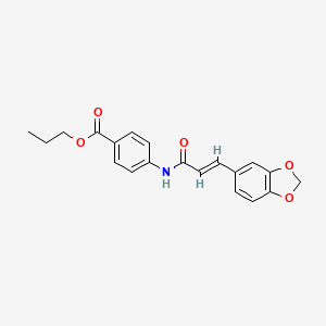 molecular formula C20H19NO5 B4729851 propyl 4-{[3-(1,3-benzodioxol-5-yl)acryloyl]amino}benzoate 