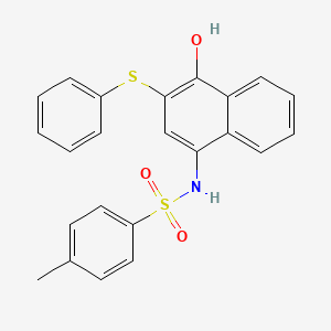 molecular formula C23H19NO3S2 B4729856 N-(4-hydroxy-3-phenylsulfanylnaphthalen-1-yl)-4-methylbenzenesulfonamide 