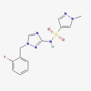 molecular formula C13H13FN6O2S B4729891 N-[1-(2-fluorobenzyl)-1H-1,2,4-triazol-3-yl]-1-methyl-1H-pyrazole-4-sulfonamide 