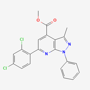 molecular formula C21H15Cl2N3O2 B4729946 methyl 6-(2,4-dichlorophenyl)-3-methyl-1-phenyl-1H-pyrazolo[3,4-b]pyridine-4-carboxylate 