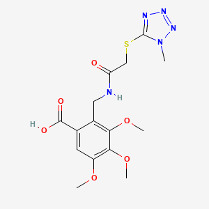 3,4,5-trimethoxy-2-[({[(1-methyl-1H-tetrazol-5-yl)thio]acetyl}amino)methyl]benzoic acid