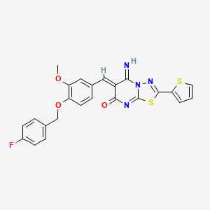 6-{4-[(4-fluorobenzyl)oxy]-3-methoxybenzylidene}-5-imino-2-(2-thienyl)-5,6-dihydro-7H-[1,3,4]thiadiazolo[3,2-a]pyrimidin-7-one