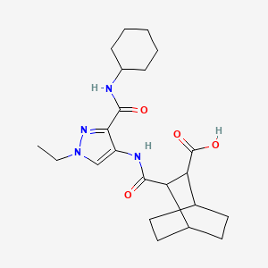 3-[({3-[(cyclohexylamino)carbonyl]-1-ethyl-1H-pyrazol-4-yl}amino)carbonyl]bicyclo[2.2.2]octane-2-carboxylic acid