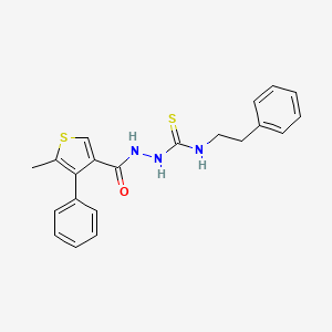 2-[(5-methyl-4-phenyl-3-thienyl)carbonyl]-N-(2-phenylethyl)hydrazinecarbothioamide