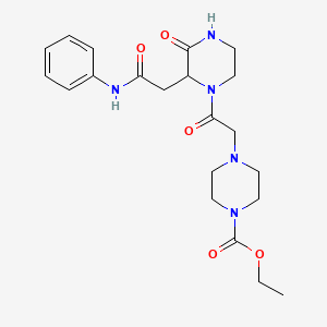 ethyl 4-{2-[2-(2-anilino-2-oxoethyl)-3-oxo-1-piperazinyl]-2-oxoethyl}-1-piperazinecarboxylate