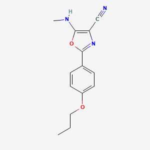 molecular formula C14H15N3O2 B4730040 5-(methylamino)-2-(4-propoxyphenyl)-1,3-oxazole-4-carbonitrile 