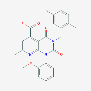 molecular formula C26H25N3O5 B4730050 methyl 3-(2,5-dimethylbenzyl)-1-(2-methoxyphenyl)-7-methyl-2,4-dioxo-1,2,3,4-tetrahydropyrido[2,3-d]pyrimidine-5-carboxylate 